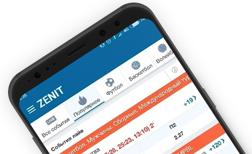 Мобильное приложение на Android в букмекерской конторе Zenitbet